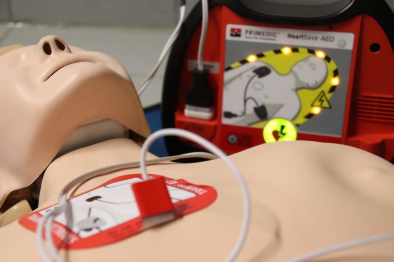 AED applied to mannequin